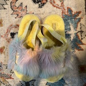 Ugh rainbow platform slippers